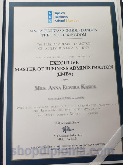 MBA in Creative Industries - Executive Master of Business Administration (EMBA) from Apsley Business School, London