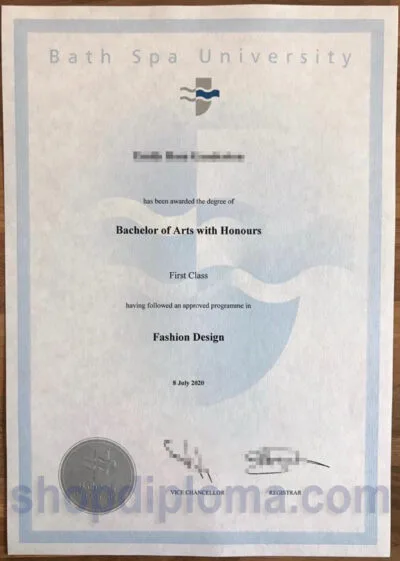 Bath spa university Bachelor of Arts with honours fashion design diploma