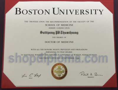The Doctor of Medicine form Boston university