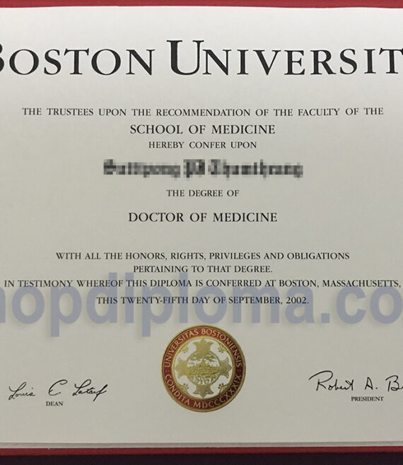 The Doctor of Medicine form Boston university