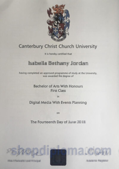 Canterbury Christ Church University Bachelor of Arts With Honours