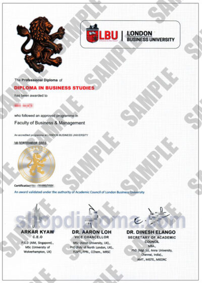 London Business University(LBU) diploma