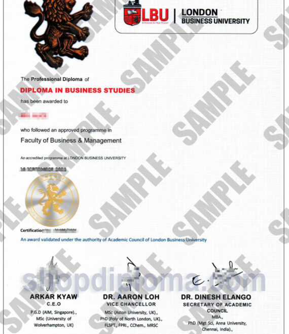 London Business University(LBU) diploma