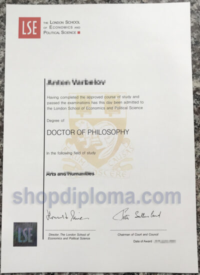 London School of Economics Doctor of philosophy degree
