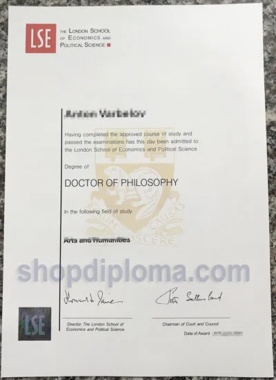 London School of Economics Doctor of philosophy degree