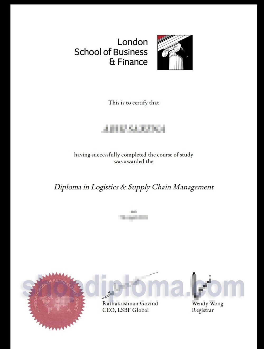 The London School of Business and Finance Diploma in Logistics Supply ...