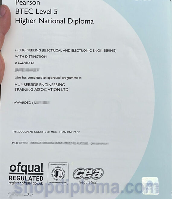 Pearson BTEC Level 5 Higher National Diploma (HND)