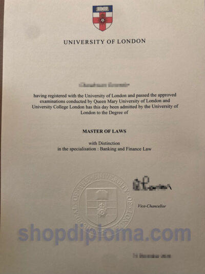 Queen Mary College University of London the Degree of master of laws in Banking and Finance Law