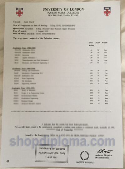 Queen Mary College University of London Queen Mary College - UOL transcript