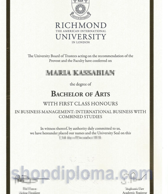 Richmond University the Degree of Bachelor of Arts