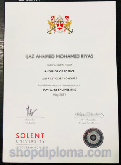 Solent University the degree of bachelor of science in software engineering