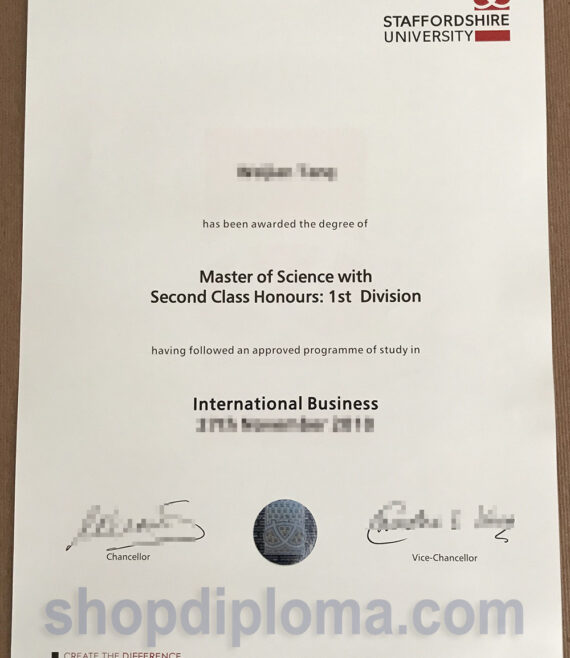 Staffordshire University the degree of master of science in international business