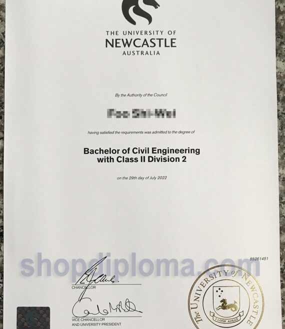 The University of Newcastle Australia Bachelor of Civil Engineering degree