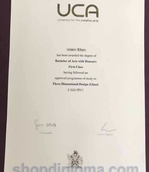 UCA university for the creative arts the degree of Bachelor of Arts Three Dimensional Design (Glass)with Honours First Class