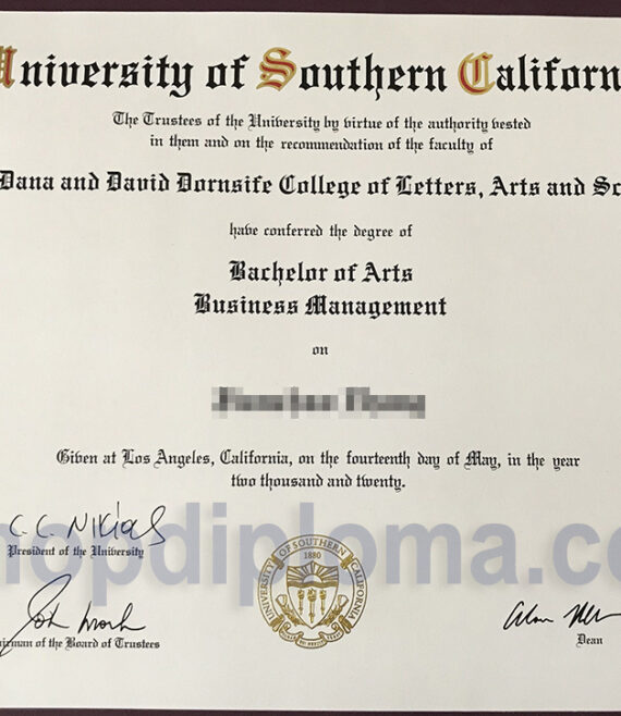 USC(University of Southern California) Bachelor of Arts Degree