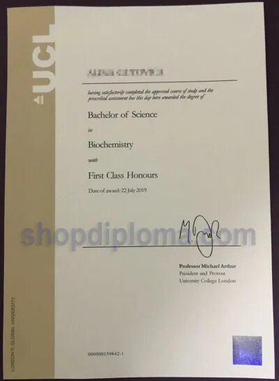 University College London(UCL) Bachelor of Science Diploma