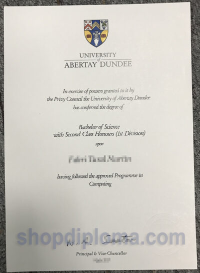 University abertay dundee the degree of bachelor of science in computing