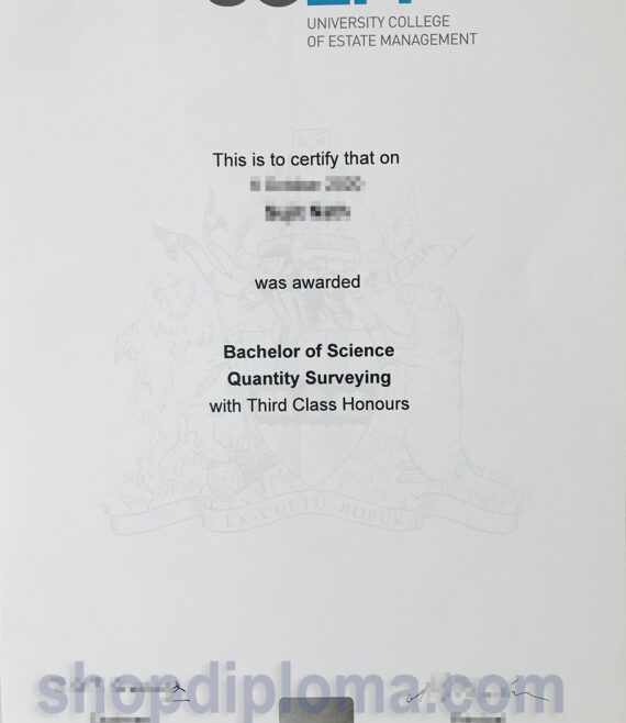 University college of estate management the degree of bachelor of science quantity surveying