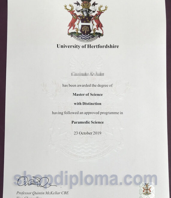 University of Hertfordshire Master of Science Dploma