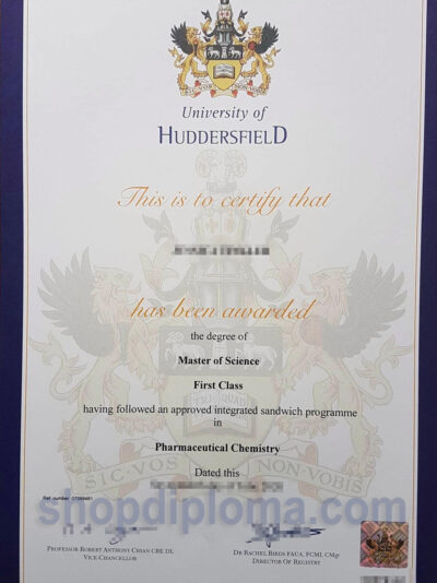 University of Huddersfield the degree of master of science in Pharmaceuticl Chemistry