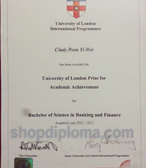 University of London International Programmes Prize for Academic Achievement for Bachelor of Science in Banking and Finance