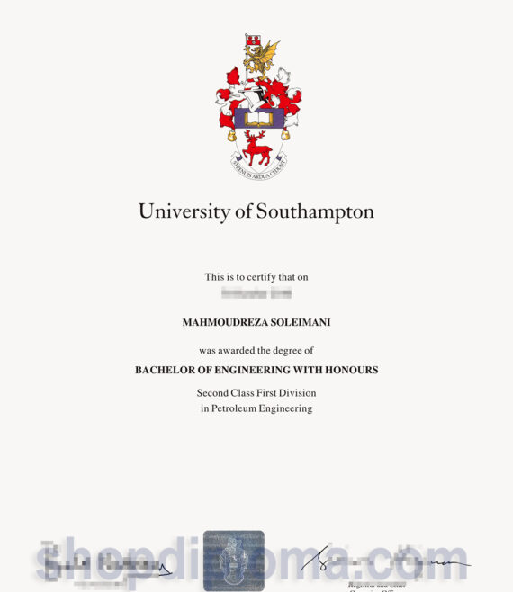 University of Southampton the degree of bachelor of engineering with honours