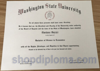 Washington State University Bachelor of Science in Economics Diploma