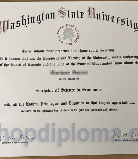 Washington State University Bachelor of Science in Economics Diploma