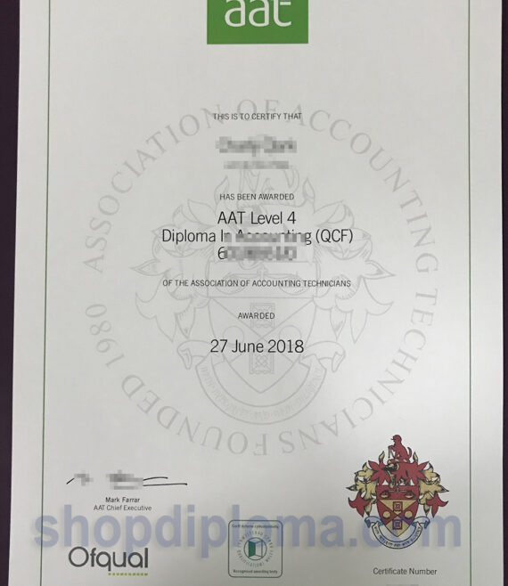 AAT Level 4 Diploma Certificate