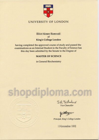 university of london king's college london the degree of master of science in general biochemistry