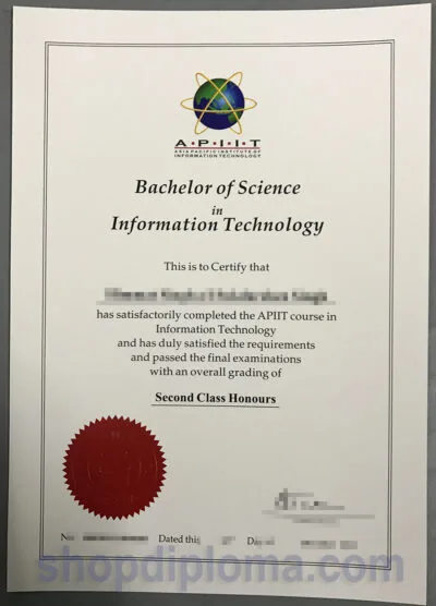 Asia Pacific Institute of Information Technology (APIIT) the degree of bachelor of science in information technology