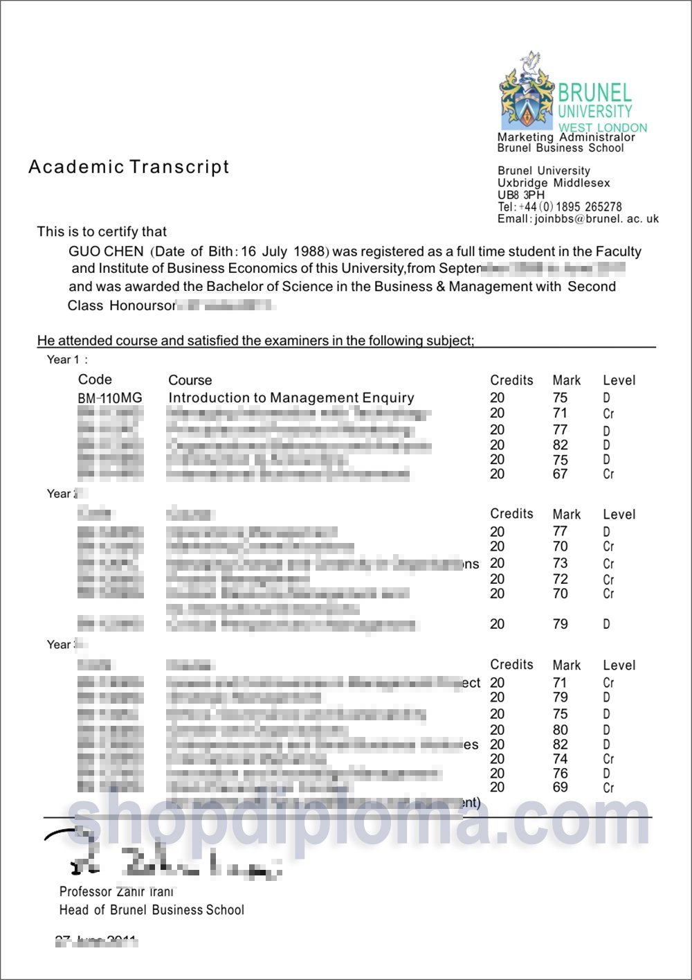 West Point Transcript Brunel university west London academic transcript - High-Quality ...