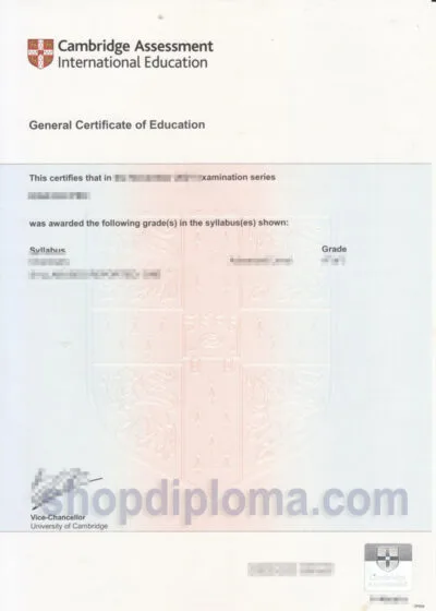 Cambridge Assessment International Education General certificate of education certificate