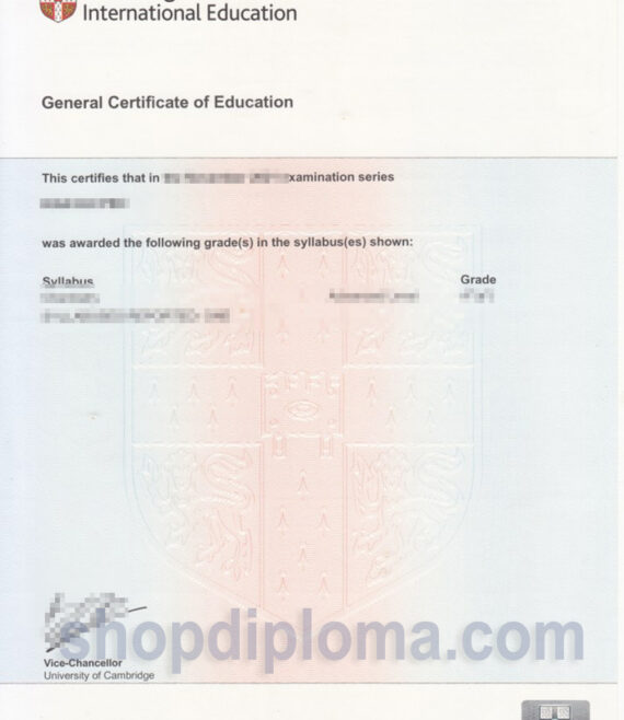 Cambridge Assessment International Education General certificate of education certificate