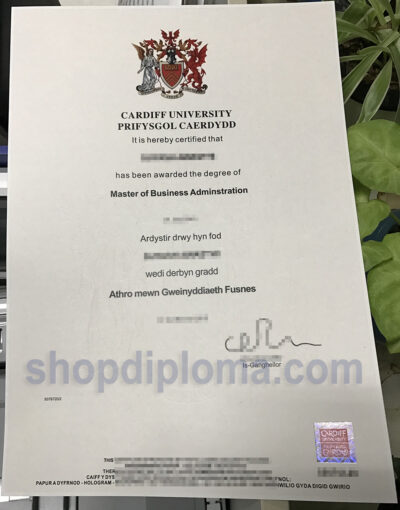 Cardiff University the degree of master of business administration