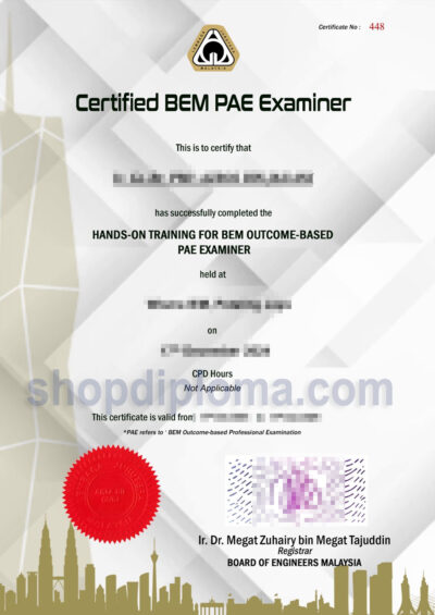 Certified BEM PAE Examiner board of engineers malaysia