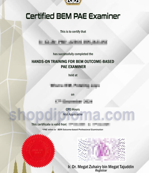 Certified BEM PAE Examiner board of engineers malaysia