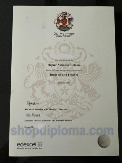 De Montfort University DMU higher national diploma in business and finance