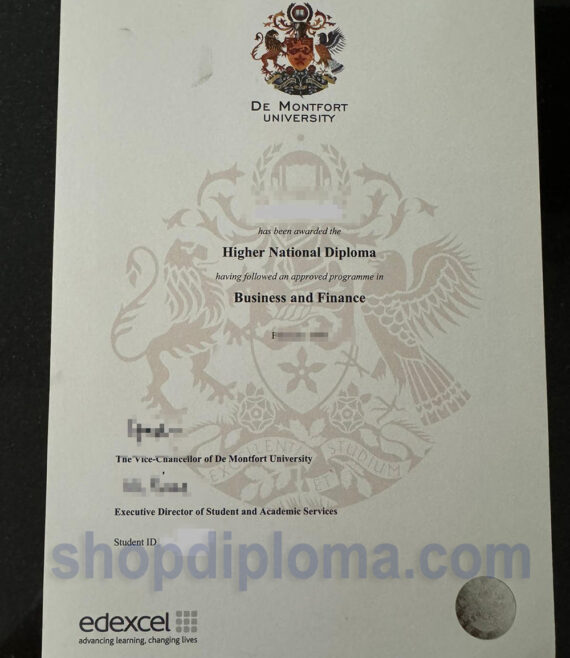 De Montfort University DMU higher national diploma in business and finance