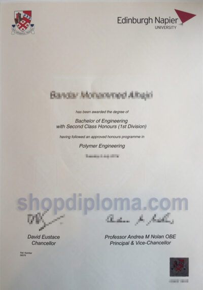 Edingurgh Napier University the degree of bachelor of engineering in polymer engineering