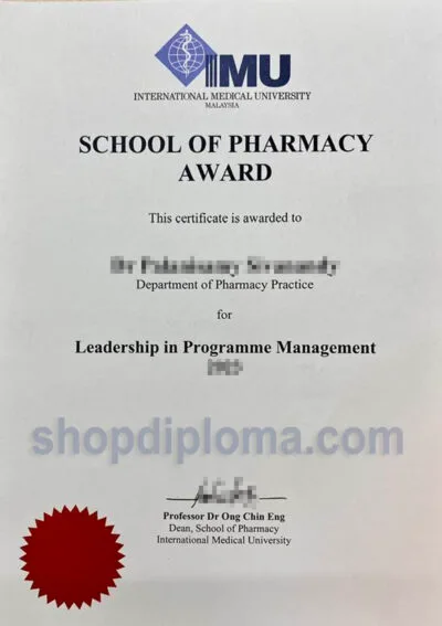 IMU international medical university malaysisa leadership in programme management