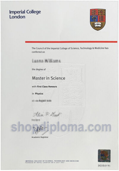 Imperial College London the degree of master in science in physics