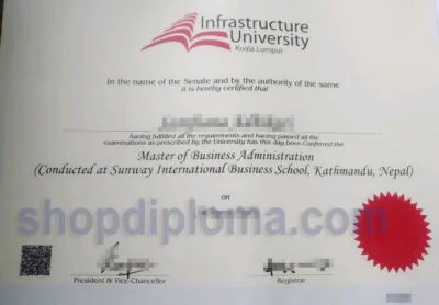 Infrastructure University kuala lumpur the degree of master of business administration