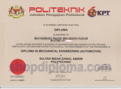 KPT KEMENTERIAN PENDIDIKAN TINGGI diploma in mechanical engineering at sultan minzan zainal abidin polytechnic