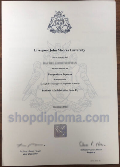Liverpool John Moores University the certify that postgraduate diploma in business administration scale up