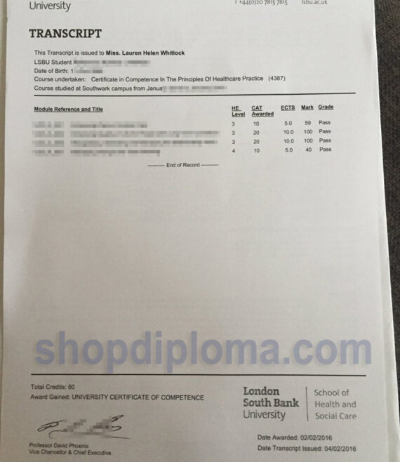 London South bank university_LSBU transcript