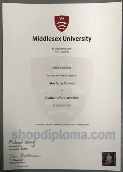 Middlesex university the degree of master of science in public administration