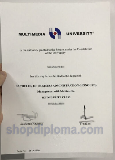 Multimedia University(MMU) the degree of bachelor of business administratiopn honours management with multimedia