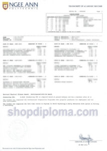 NGEE ANN Polytechnic transcript of academic record