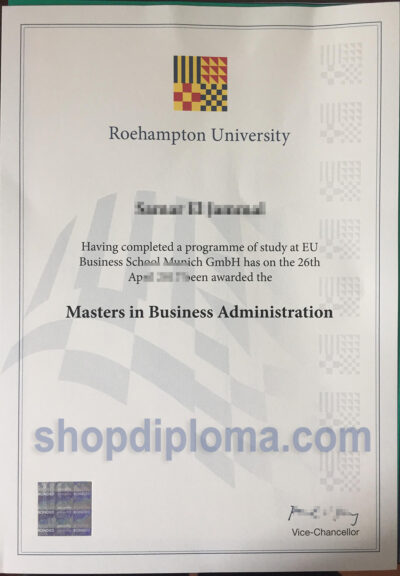Roehampton University the degree of master in business administration
